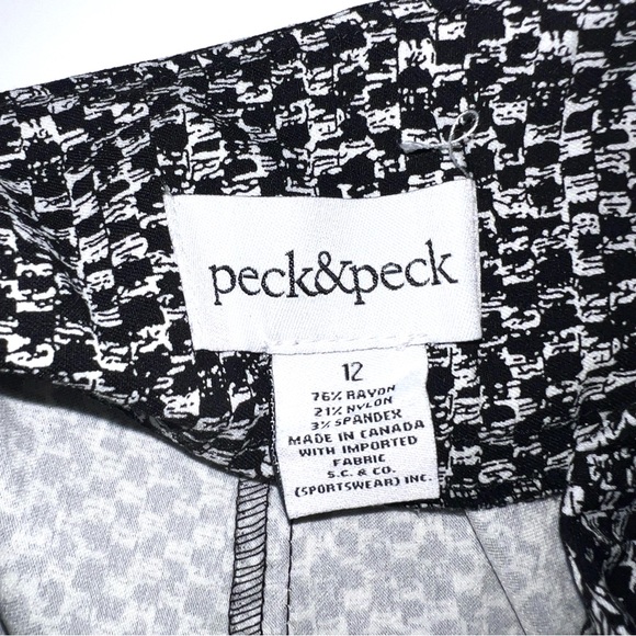Peck & Peck Monochrome Pattern Tummy Control Stretch Pull on Pants Sz 12 - Picture 5 of 6
